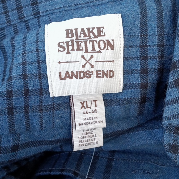 🆕Lands' End X Blake Shelton Traditional Fit Flagship Flannel Shirt Size XL Tall - Picture 2 of 8